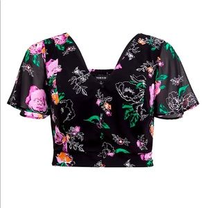 TORRID Floral Chiffon Crop Top Size 2.